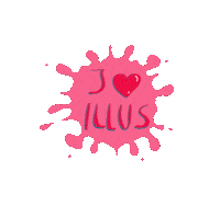 fraulemke love heart illustration colors Sticker