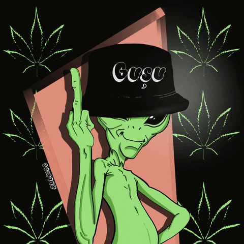 alle024gg green alien finger marijuana GIF
