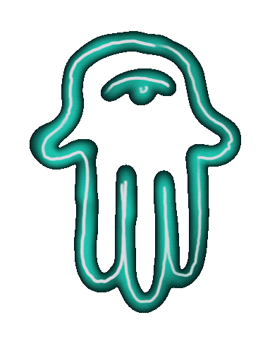 MikeWirthArt art neon hamsa wirth Sticker
