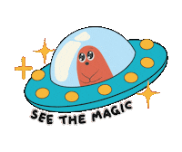 SupergaSingapore magic spaceship motivational inspirational Sticker