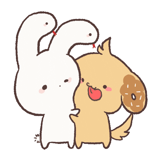 chimera_abyss dog kawaii hug rabbit Sticker