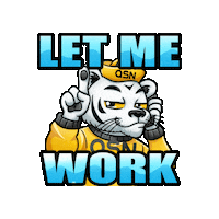 QSNgg gaming tiger let me work qsn Sticker