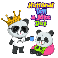Happy National Tell A Joke Day Sticker by PandaPals