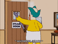 homer simpson steam room GIF