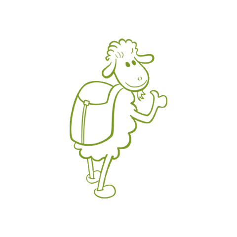 wandaverlag giphyupload walking sheep hiking Sticker