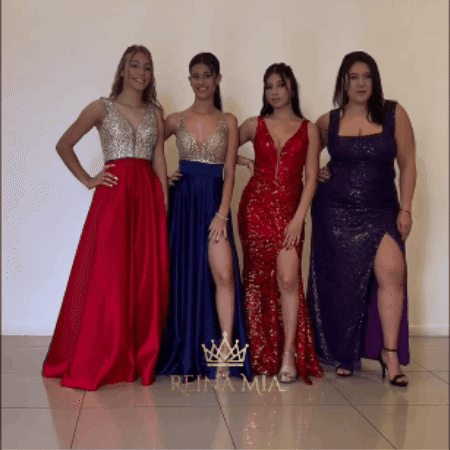 Vestido &Aacute;mbar Rojo con Plata en movimiento