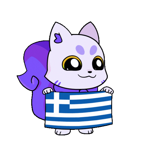 Flag Greece Sticker by Lucky Kat Studios