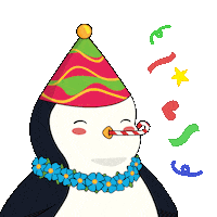 Celebrating Happy Birthday Sticker by Pudgy Penguins