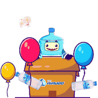 Mascot Celebrate Sticker by Himudo Mineral Water