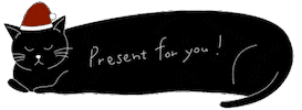 Cat Present For You Sticker by Luntan