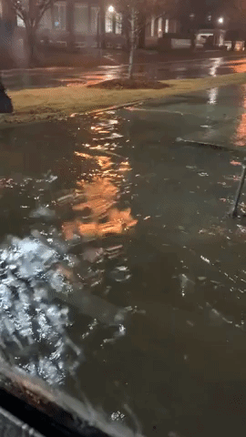 Flooded Streets in Auburn as Authorities Warn of Severe Weather in Central Alabama