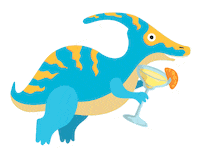 Cocktail Dinosaur Sticker by Pinkkishu