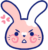 Angry Bunny Sticker by Sunshunes