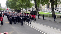 Queen's Coffin Arrives in Procession at Westminster Abbey