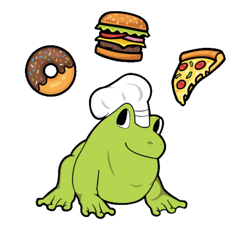 Hungry Fast Food Sticker by One Fat Frog