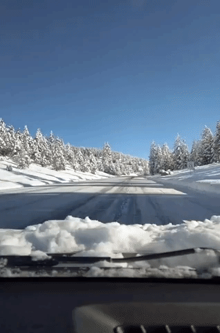 Motorist Films Icy Highway 70 in California