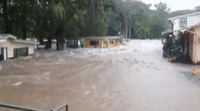 Cypress Creek Flows into Streets of Wimberley, Texas
