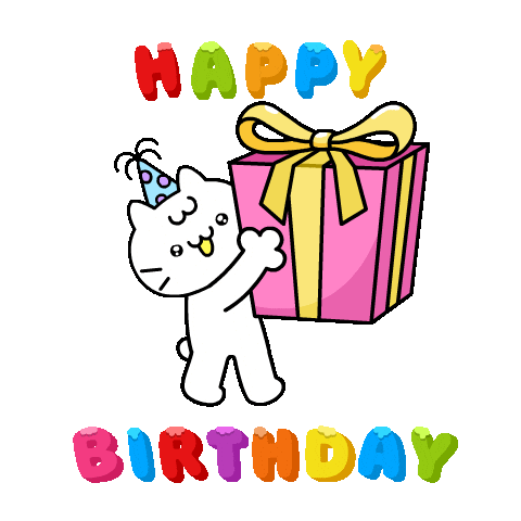 Happy Birthday Cat Sticker by Mikitti