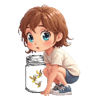 Boys Girls Fireflies Sticker