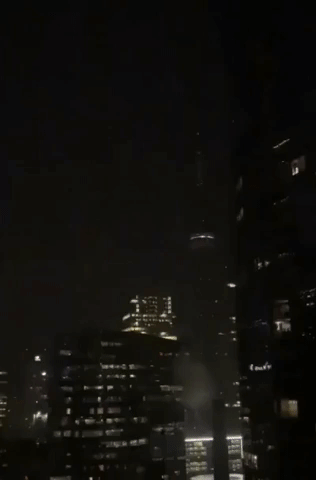 Lightning Strikes CN Tower in Toronto