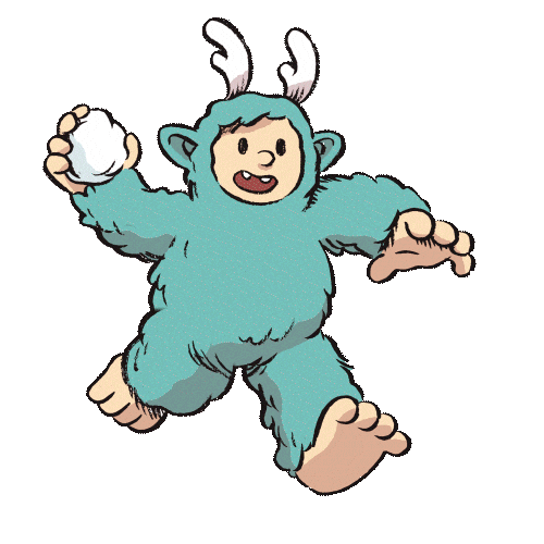 Abominable Snowman Running Sticker by Flying Eye Books