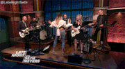 jammin out miley cyrus GIF by Late Night with Seth Meyers