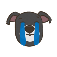 Cry Cartoon Dog Sticker