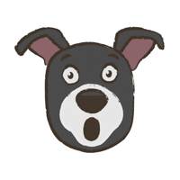 Surprised Cartoon Dog Sticker