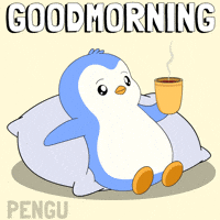 Tired Good Morning GIF by Pudgy Penguins