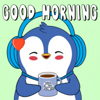 Good Morning Coffee GIF by Pudgy Penguins