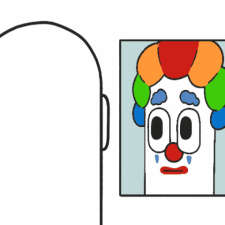 Worminster giphygifmaker silly clown mirror GIF