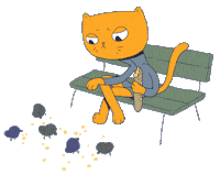 Sad Cat Sticker by Oksana Kurmaz Art & Animation