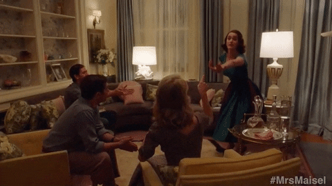 dinner party mrs maisel GIF by The Marvelous Mrs. Maisel