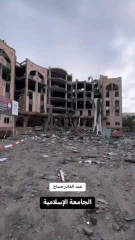 Gaza's Islamic University in Ruins After Weeks of Israeli Bombardment