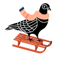 Winter Wonderland Pigeon Sticker by goodnight_at