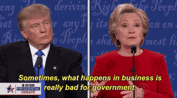 Debate Sometimes What Happens In Business Is Really Bad For Government GIF by Election 2016