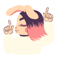 Long Hair Pink Sticker