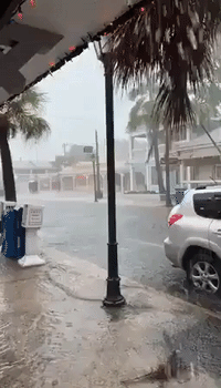 Tropical Storm Elsa Causes Street Flooding in Key West
