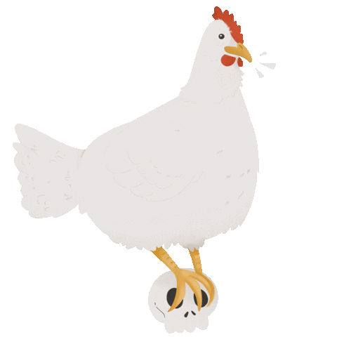Halloween Chicken Sticker by petall