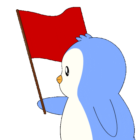 Sad Red Flag Sticker by Pudgy Penguins