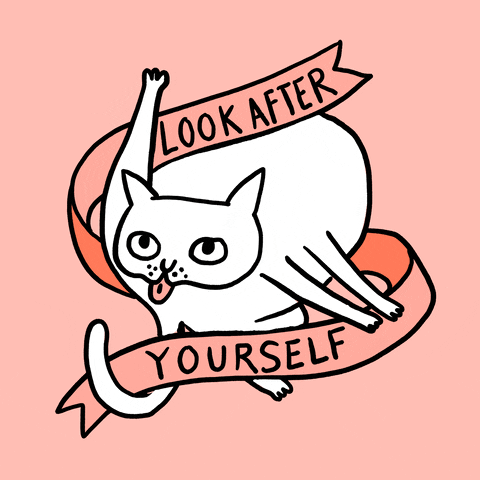 Cat Look After Yourself GIF by BadgeBomb