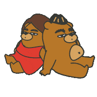 Wornout Sigh Sticker by maludbear