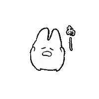 mikasan_mika rabbit うさぎ 困った みかさんのうさぎ Sticker
