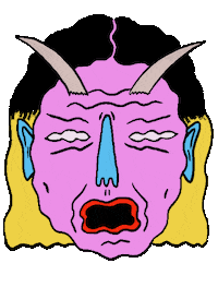 ffembroidery devil fangs ffembroidery patricia larocque Sticker