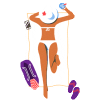 happy beach Sticker by Lobster Studio