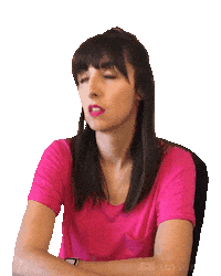 jennrobbins pink bored frustrated eye roll Sticker