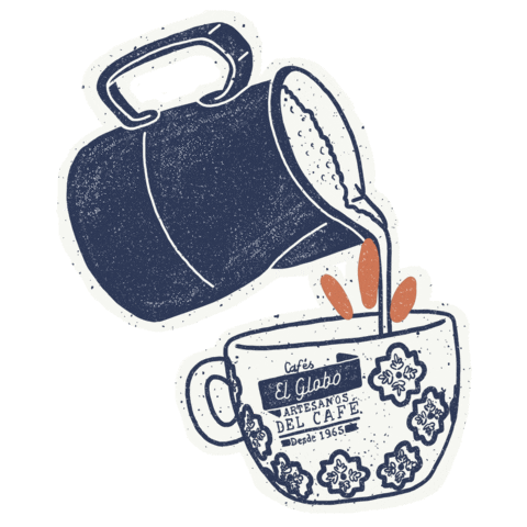 cafeelglobo giphyupload coffee cafe latte Sticker
