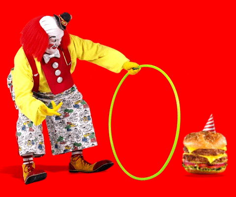 burger clown GIF by Welcome! At America’s Diner we pronounce it GIF.