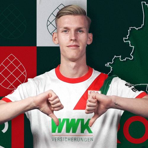 Football Thumbs Down GIF by FC Augsburg 1907