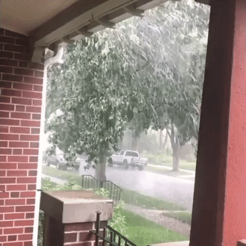 Rain and Hail Hit Denver, Colorado